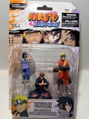 Naruto Shippuden 3-Pack Figurines Hinata Naruto Pain New Sealed